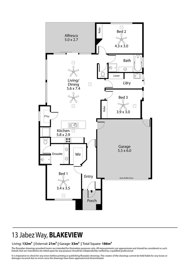Floorplan of Homely house listing, 13 Jabez Way, Blakeview SA 5114