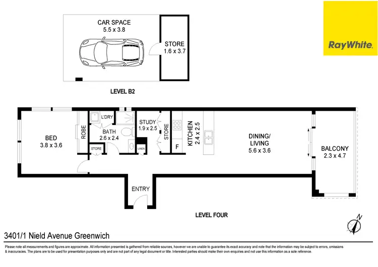 Floorplan of Homely unit listing, 3401/1 Nield Avenue, Greenwich NSW 2065