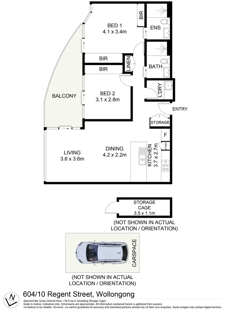 Floorplan of Homely apartment listing, 604/10 Regent Street, Wollongong NSW 2500