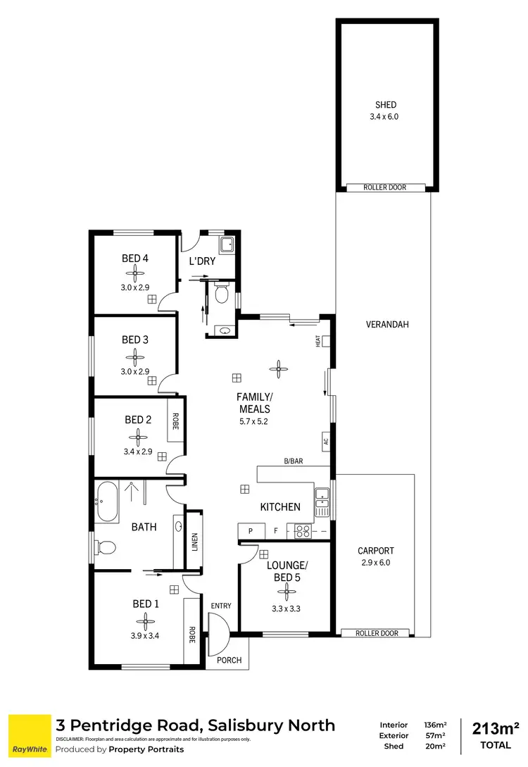 Floorplan of Homely house listing, 3 Pentridge Road, Salisbury North SA 5108