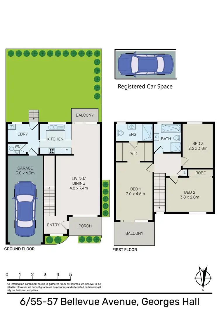 Floorplan of Homely townhouse listing, 6/55-57 Bellevue Avenue, Georges Hall NSW 2198