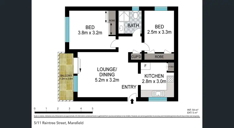Floorplan of Homely apartment listing, 5/11 Raintree Street, Mansfield QLD 4122