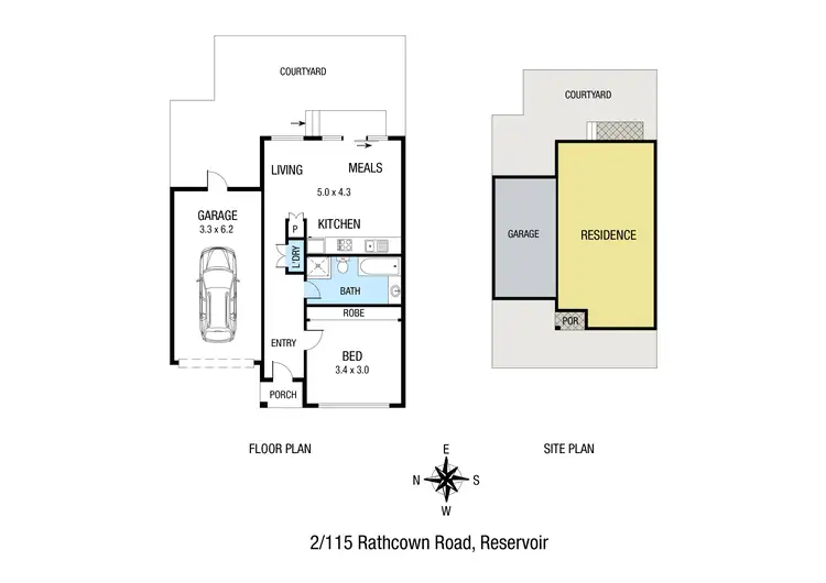 Floorplan of Homely unit listing, 2/115 Rathcown Road, Reservoir VIC 3073