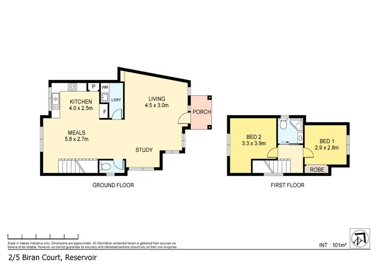 Floorplan of Homely townhouse listing, 2/5 Biran Court, Reservoir VIC 3073