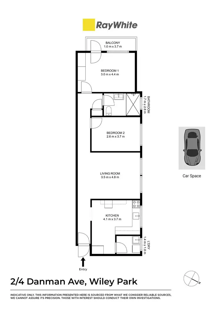 Floorplan of Homely unit listing, 2/4 Denman Avenue, Wiley Park NSW 2195