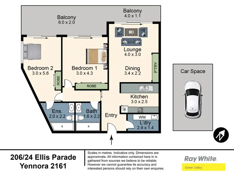 Floorplan of Homely unit listing, 206/24 Ellis Parade, Yennora NSW 2161