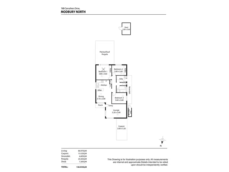 Floorplan of Homely unit listing, 76B Carruthers Drive, Modbury North SA 5092