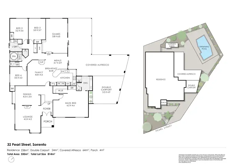 Floorplan of Homely house listing, 32 Pearl Street, Sorrento WA 6020