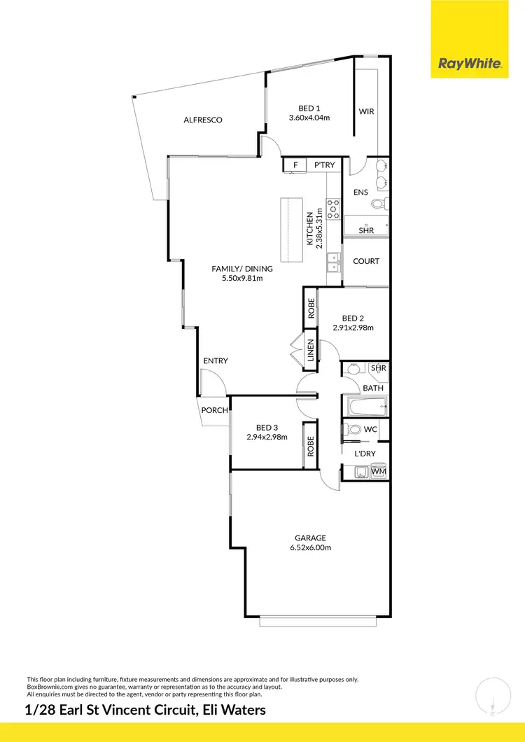 Floorplan of Homely semi-detached listing, 1/28 Earl St Vincent Circuit, Eli Waters QLD 4655