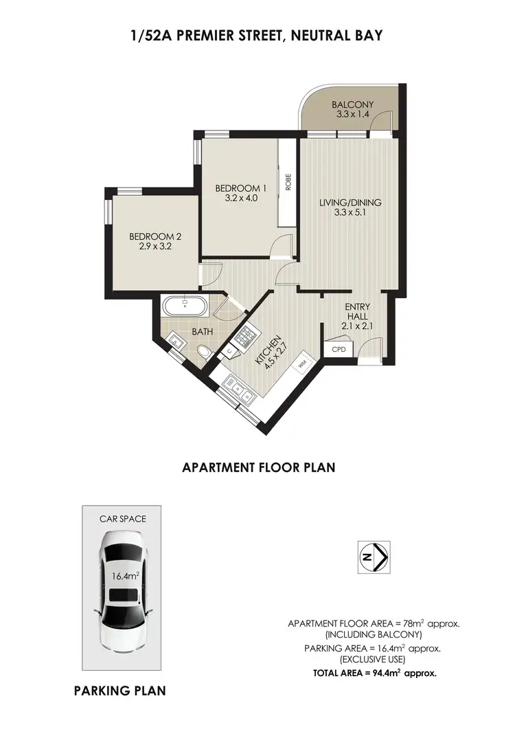 Floorplan of Homely apartment listing, 1/52A Premier Street, Neutral Bay NSW 2089