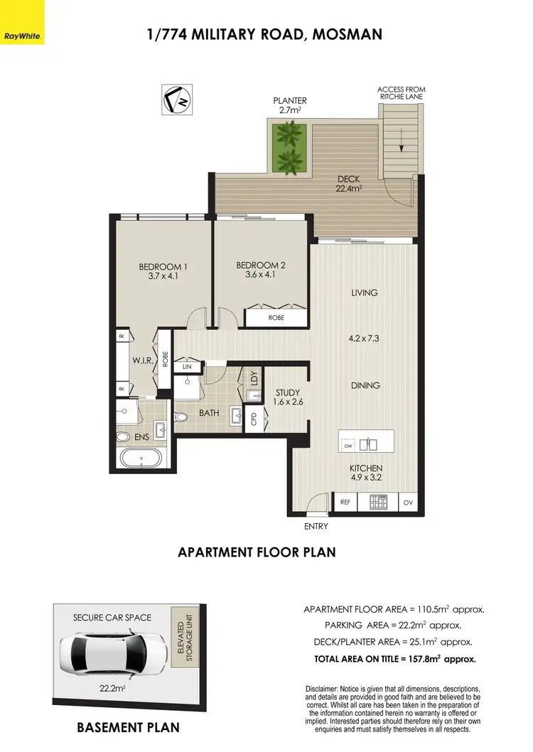 Floorplan of Homely apartment listing, 1/774 Military Road, Mosman NSW 2088