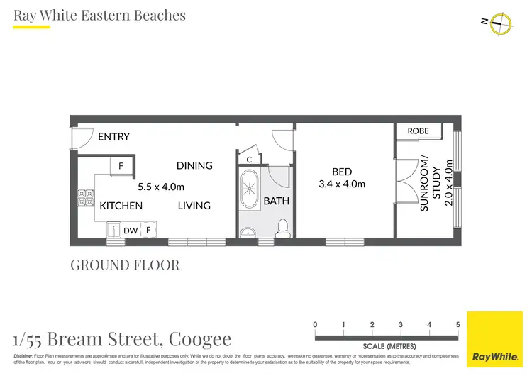 Floorplan of Homely apartment listing, 1/55 Bream Street, Coogee NSW 2034