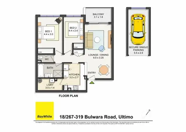 Floorplan of Homely apartment listing, 18/267-319 Bulwara Road, Ultimo NSW 2007