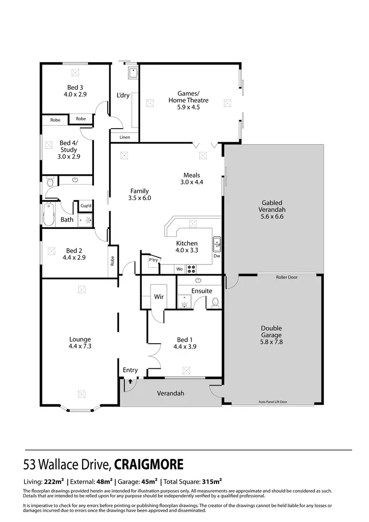 Floorplan of Homely house listing, 53 Wallace Drive, Craigmore SA 5114