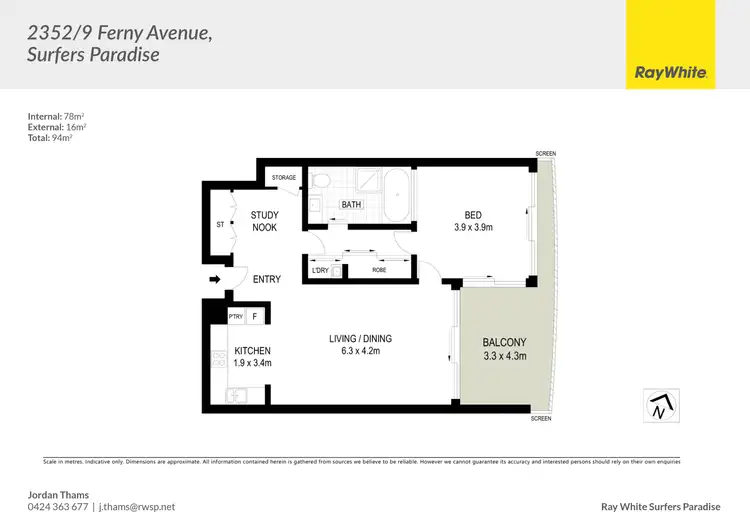 Floorplan of Homely apartment listing, 2352/9 Ferny Avenue, Surfers Paradise QLD 4217