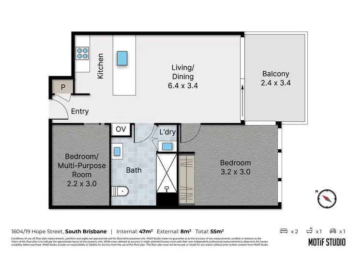 Floorplan of Homely house listing, 1604/19 Hope Street, South Brisbane QLD 4101