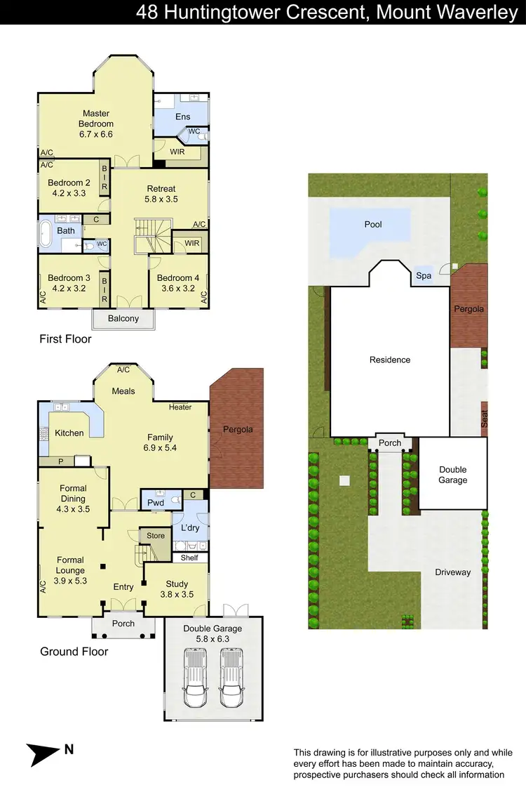 Floorplan of Homely house listing, 48 Huntingtower Crescent, Mount Waverley VIC 3149