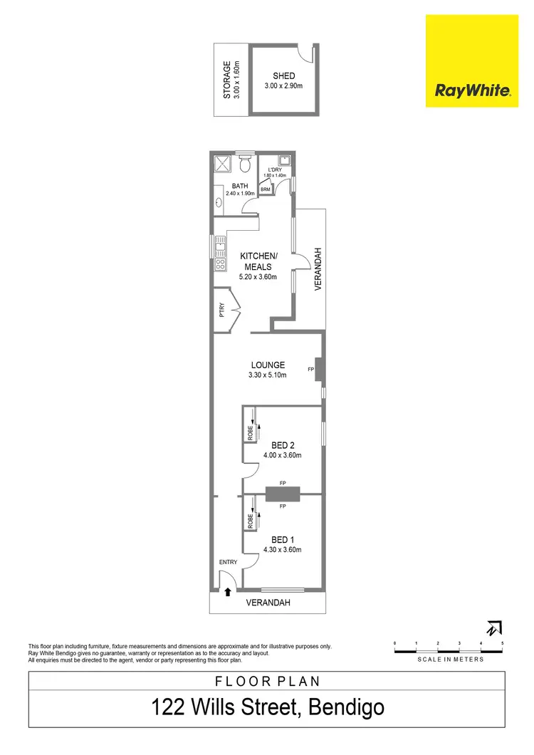 Floorplan of Homely house listing, 122 Wills Street, Bendigo VIC 3550