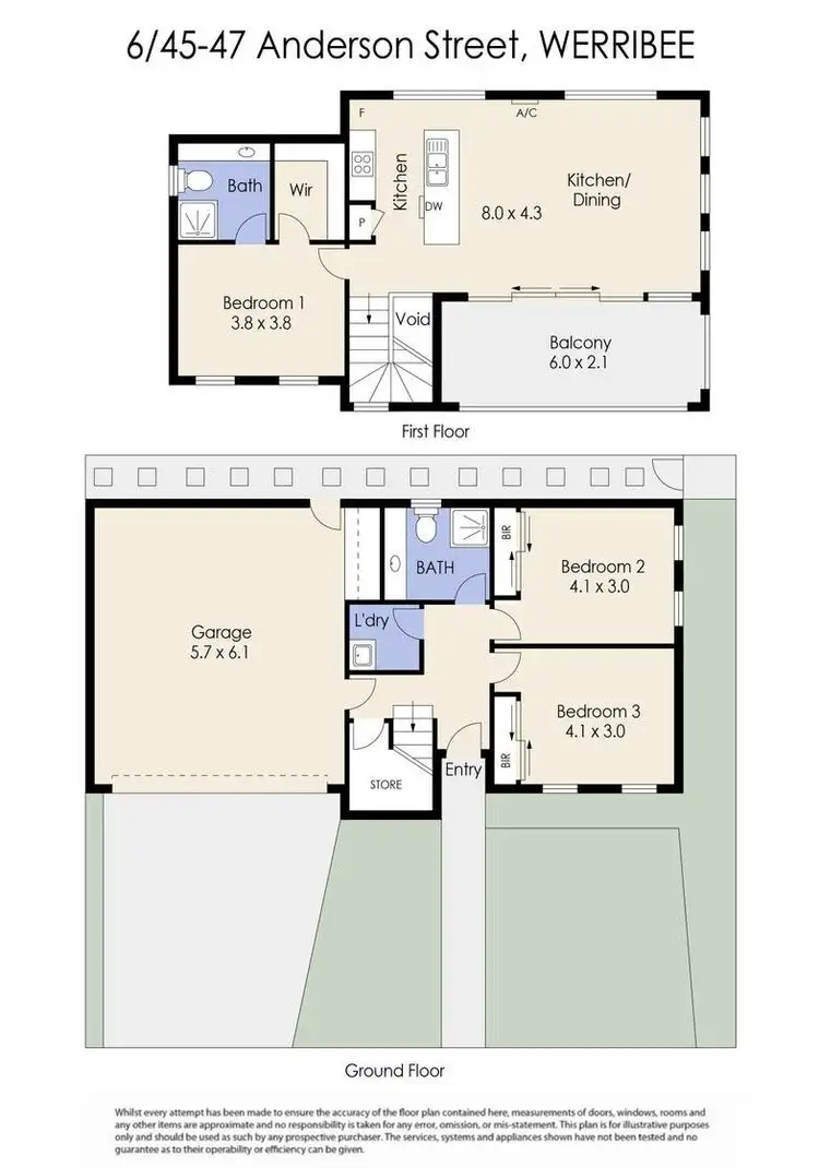 Floorplan of Homely townhouse listing, 6/45 Anderson Street, Werribee VIC 3030