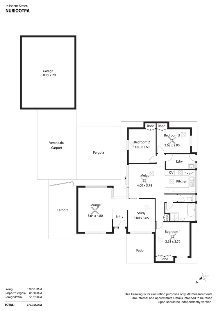 Floorplan of Homely house listing, 14 Helene Street, Nuriootpa SA 5355