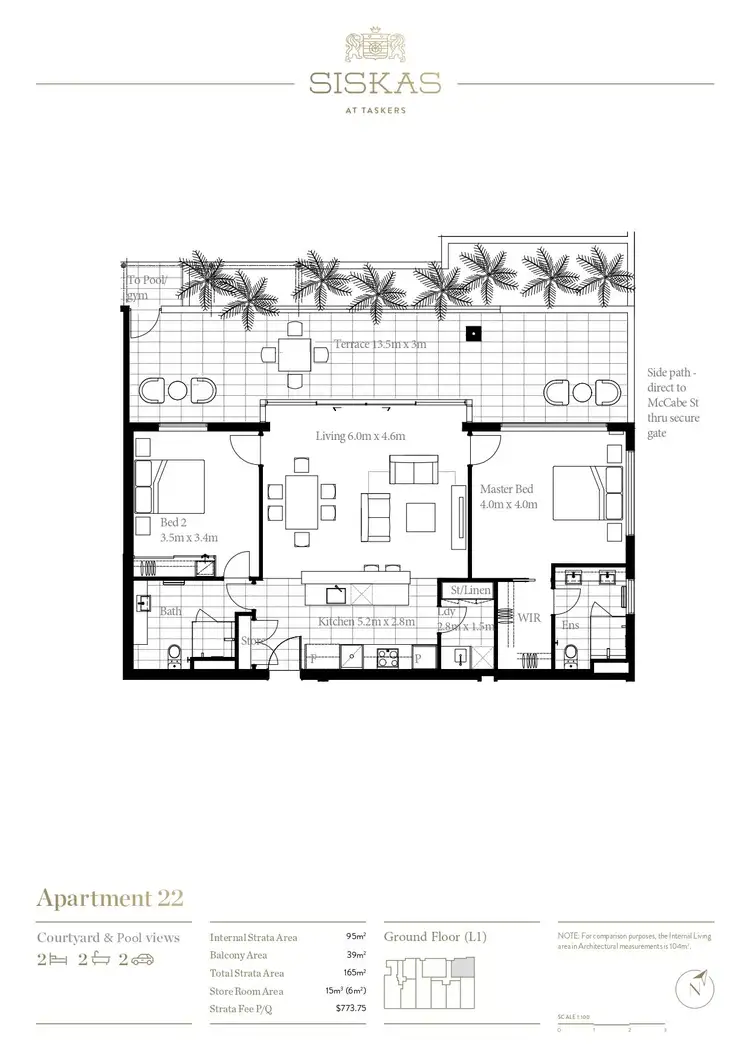 Floorplan of Homely apartment listing, 22/11 Mccabe Street, North Fremantle WA 6159