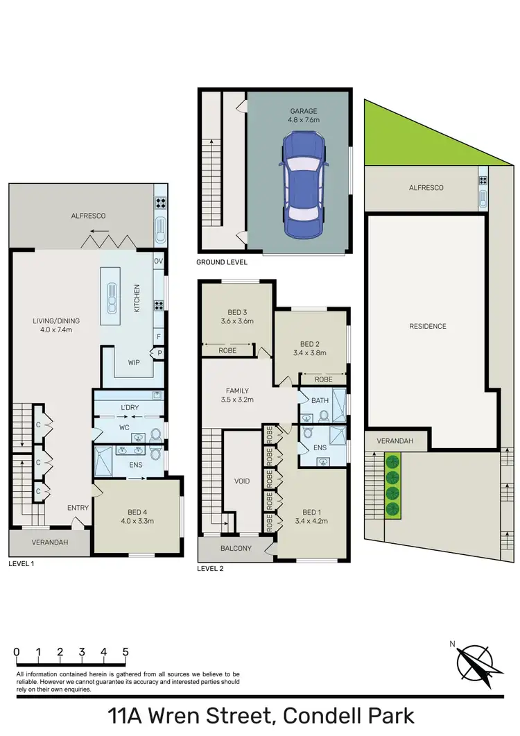 Floorplan of Homely semi-detached listing, 11A Wren Street, Condell Park NSW 2200