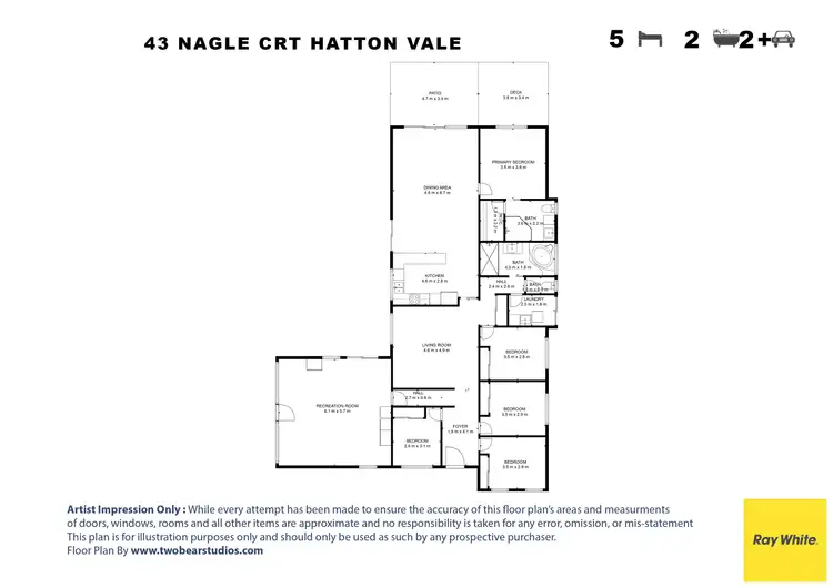 Floorplan of Homely house listing, 43 Nagle Crescent, Hatton Vale QLD 4341