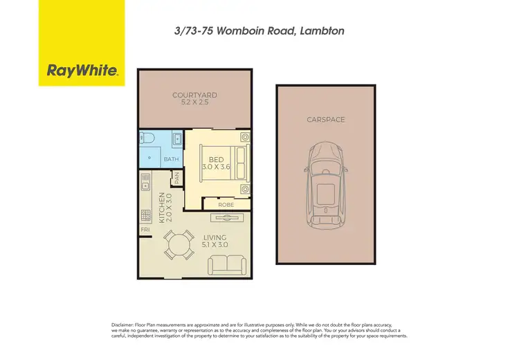 Floorplan of Homely unit listing, 3/73-75 Womboin Road, Lambton NSW 2299