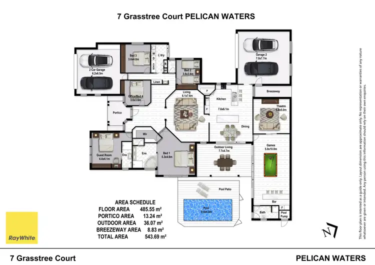 Floorplan of Homely house listing, 7 Grasstree Court, Pelican Waters QLD 4551