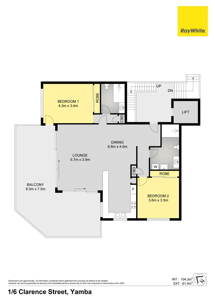 Floorplan of Homely unit listing, 1/6 Clarence Street, Yamba NSW 2464