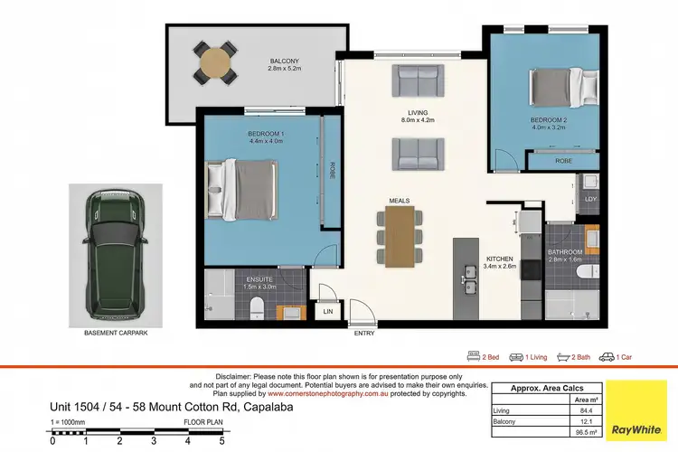 Floorplan of Homely unit listing, 1504/54-58 Mount Cotton Road, Capalaba QLD 4157