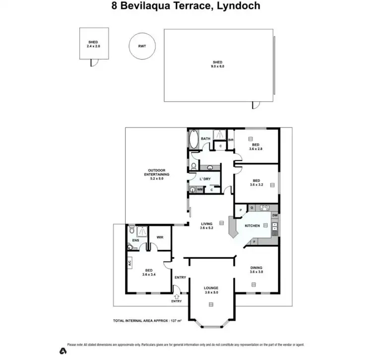 Floorplan of Homely house listing, 8 Bevilaqua Terrace, Lyndoch SA 5351