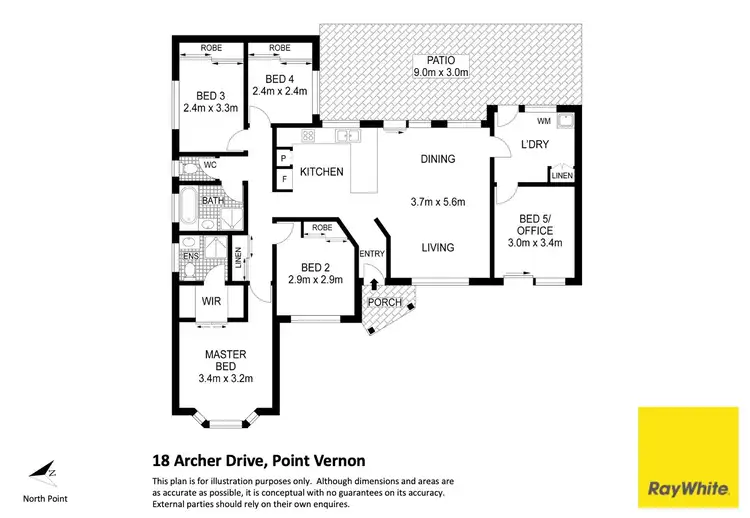 Floorplan of Homely house listing, 18 Archer Drive, Point Vernon QLD 4655