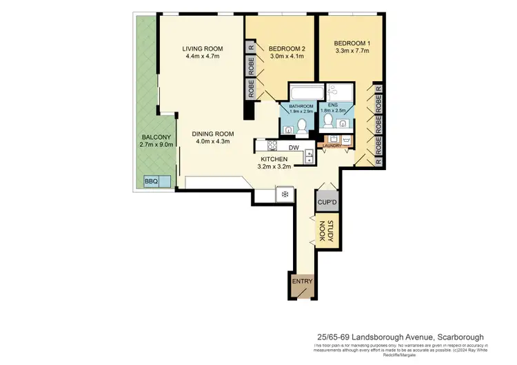 Floorplan of Homely apartment listing, 25/65-69 Landsborough Avenue, Scarborough QLD 4020