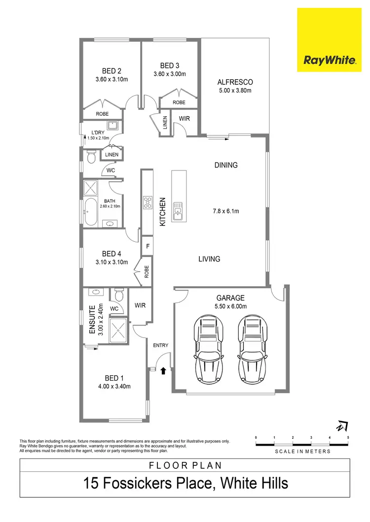 Floorplan of Homely house listing, 15 Fossickers Place, White Hills VIC 3550