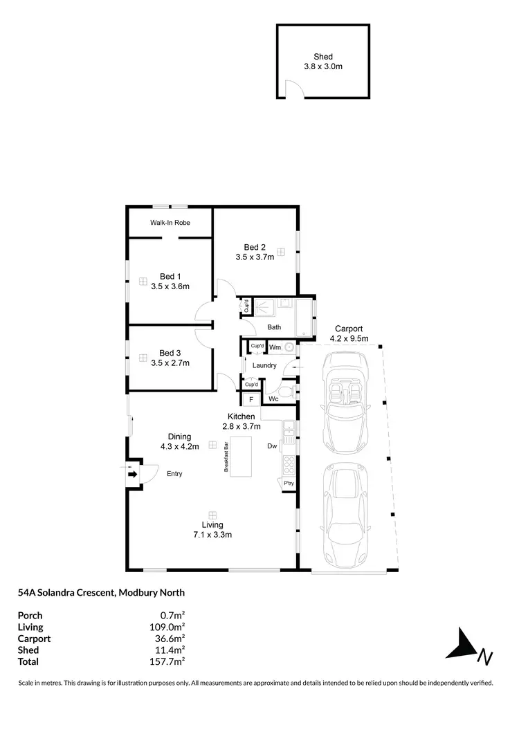 Floorplan of Homely house listing, 54a Solandra Crescent, Modbury North SA 5092