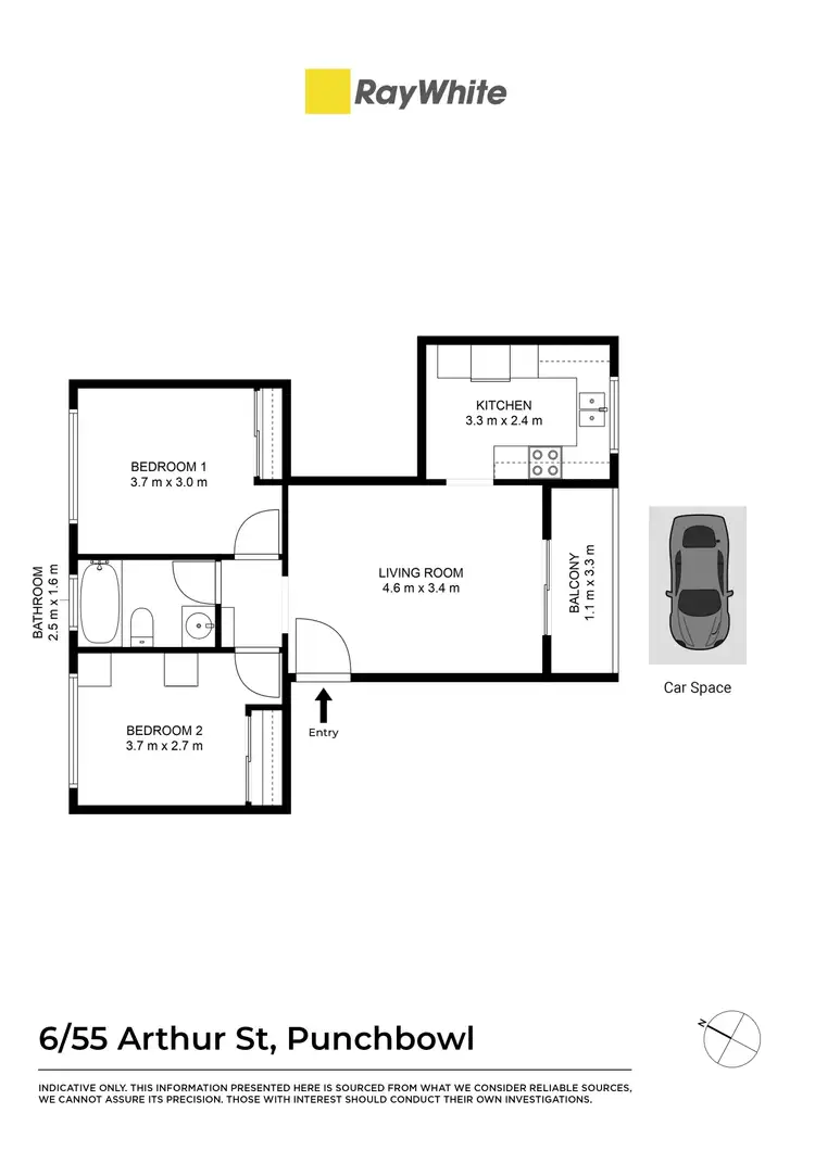 Floorplan of Homely unit listing, 6/55 Arthur Street, Punchbowl NSW 2196