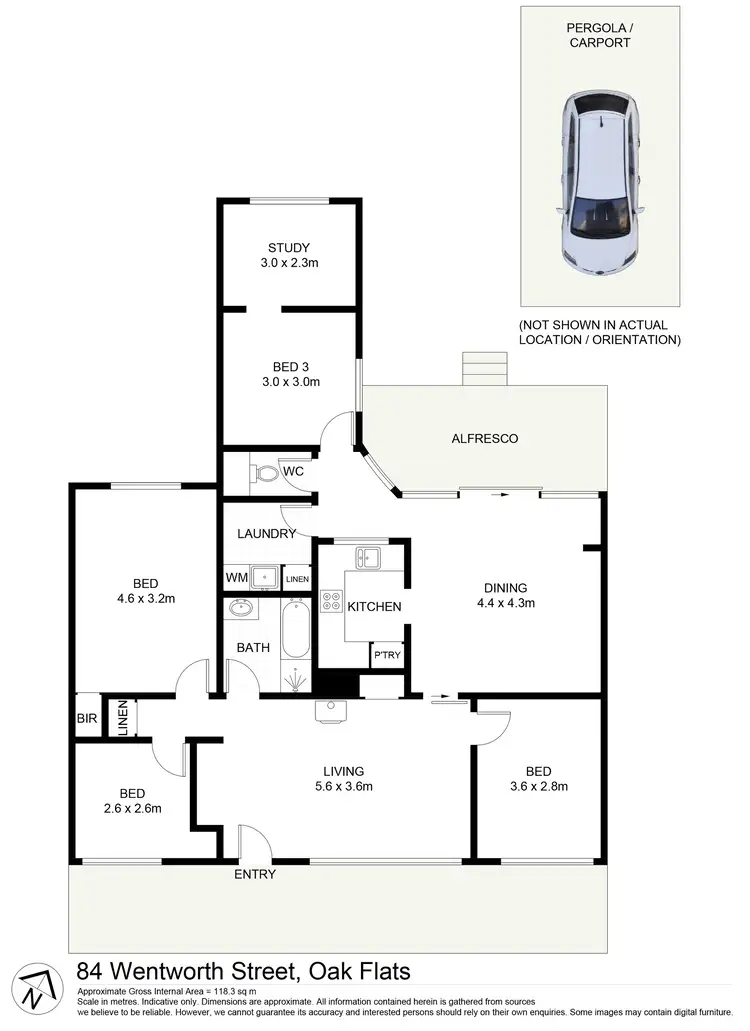 Floorplan of Homely house listing, 84 Wentworth Street, Oak Flats NSW 2529