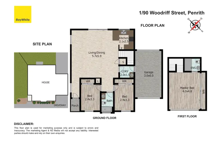 Floorplan of Homely townhouse listing, 1/90-92 Woodriff Street, Penrith NSW 2750