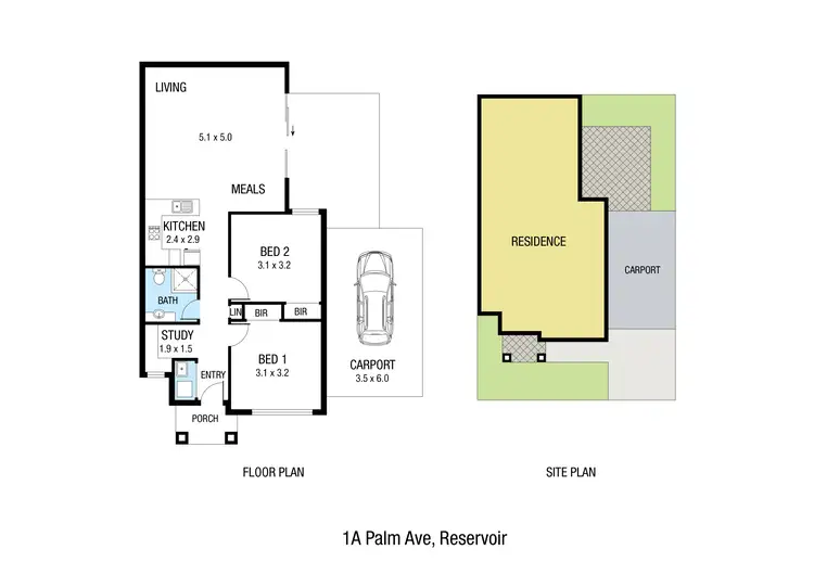 Floorplan of Homely unit listing, 1A Palm Avenue, Reservoir VIC 3073