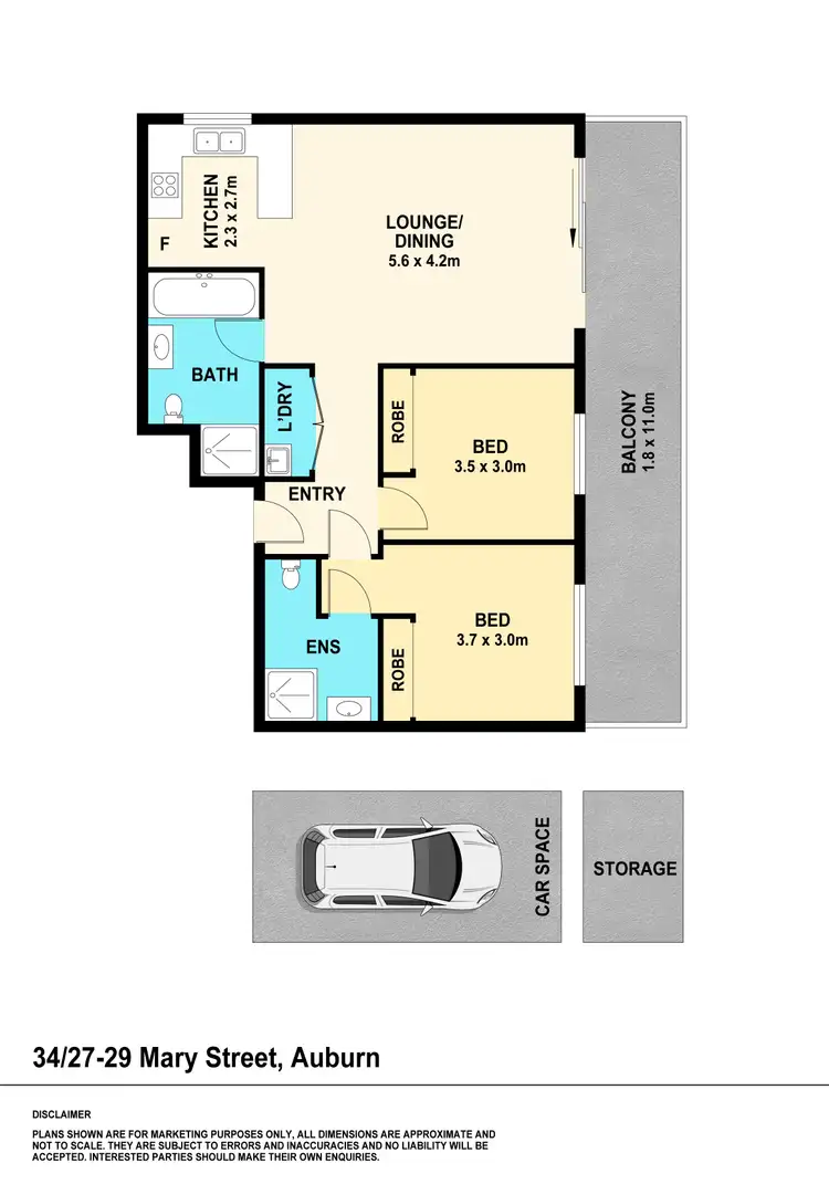 Floorplan of Homely apartment listing, 34/27-29 Mary Street, Auburn NSW 2144