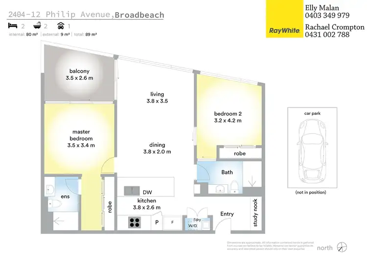 Floorplan of Homely apartment listing, 2404/12 Philip Avenue, Broadbeach QLD 4218