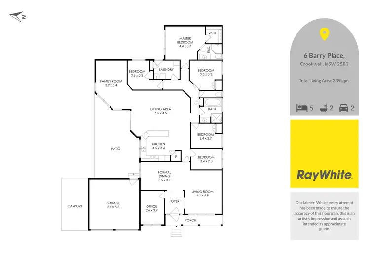 Floorplan of Homely house listing, 6 Barry Place, Crookwell NSW 2583