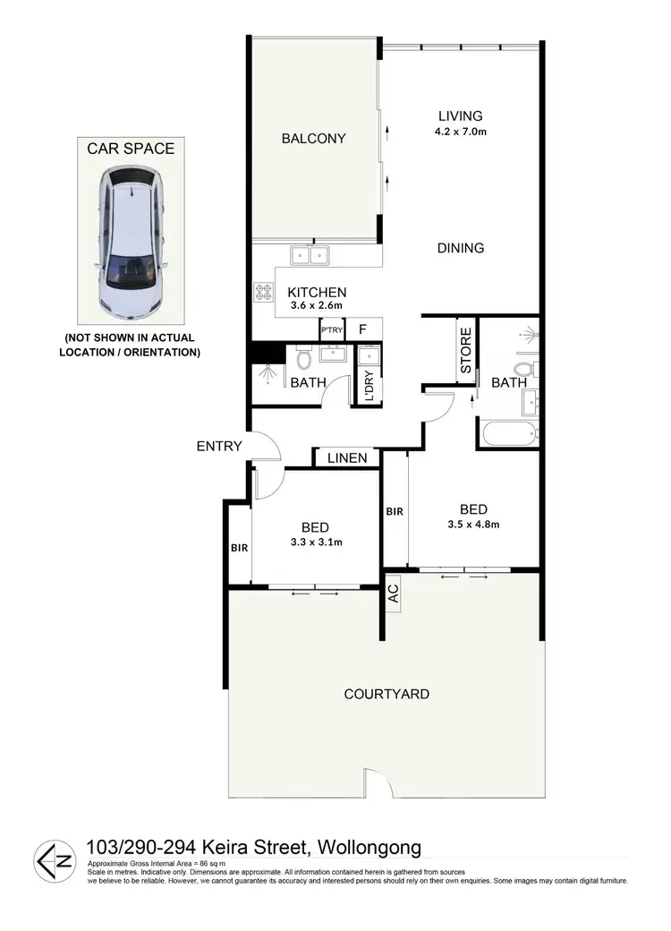 Floorplan of Homely apartment listing, 103/290-294 Keira Street, Wollongong NSW 2500