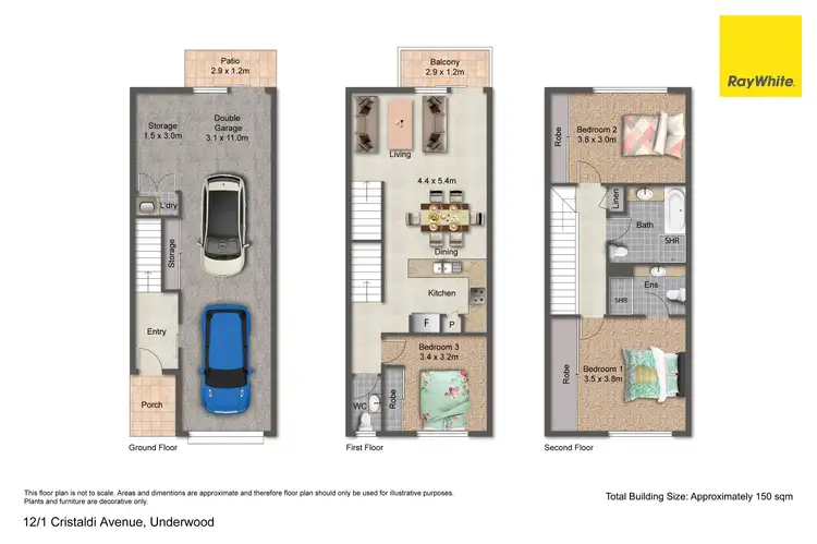 Floorplan of Homely townhouse listing, 12/1 Cristaldi Avenue, Underwood QLD 4119