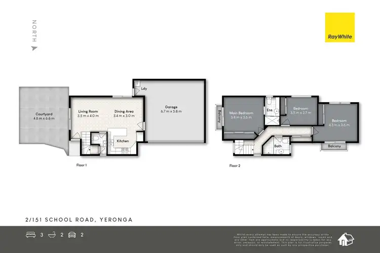 Floorplan of Homely townhouse listing, 2/151 School Road, Yeronga QLD 4104
