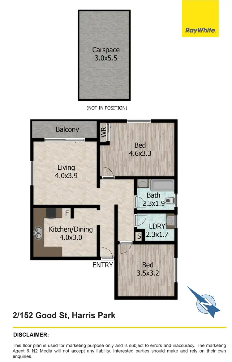 Floorplan of Homely unit listing, 2/152 Good Street, Harris Park NSW 2150
