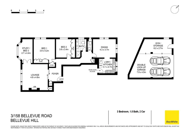Floorplan of Homely apartment listing, 3/158 Bellevue Road, Bellevue Hill NSW 2023