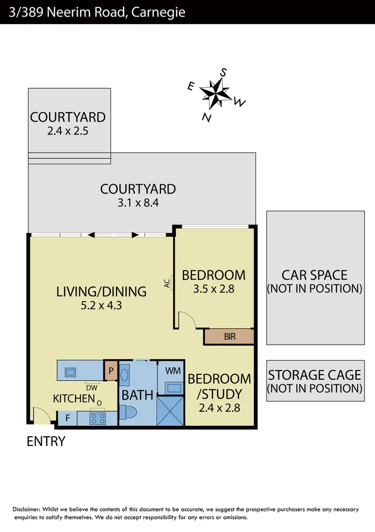 Floorplan of Homely apartment listing, 3/389 Neerim Road, Carnegie VIC 3163