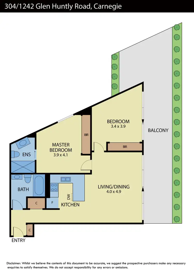 Floorplan of Homely apartment listing, 304/1242 Glen Huntly Road, Carnegie VIC 3163